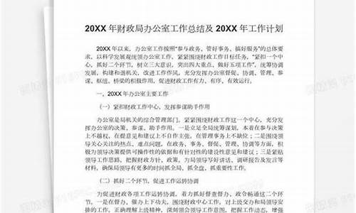 财政局办公室工作总结2020年_财政局办公室工作总结