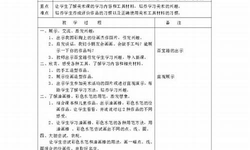 一年级美术上册教案_人美版一年级美术上册教案