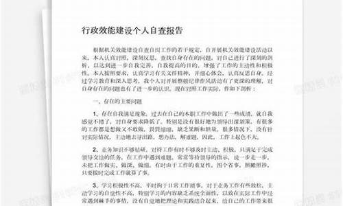 效能建设自查报告_效能建设自查报告范文